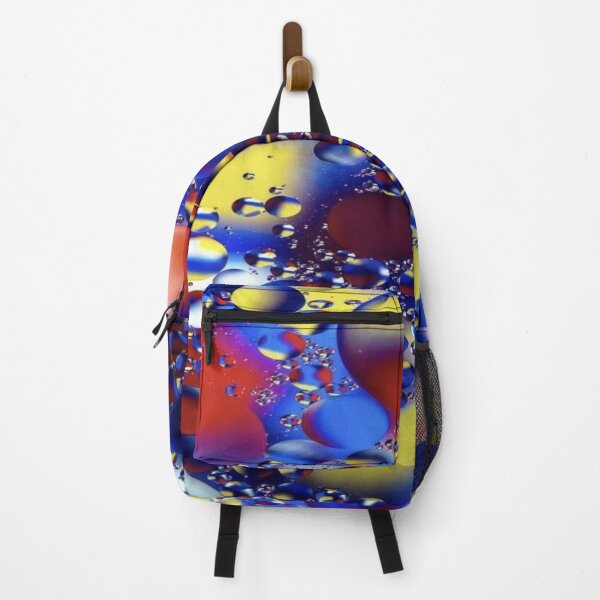 Item preview, The Hypnotic Dance of Liquid Spheres: Multicolored Abstract Bubbles - Macro Art in Blue, Yellow & Red Liquid designed and sold by RAYBIL.