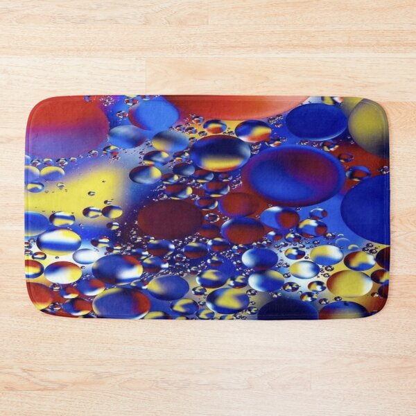 Item preview, The Hypnotic Dance of Liquid Spheres: Multicolored Abstract Bubbles - Macro Art in Blue, Yellow & Red Liquid designed and sold by RAYBIL.