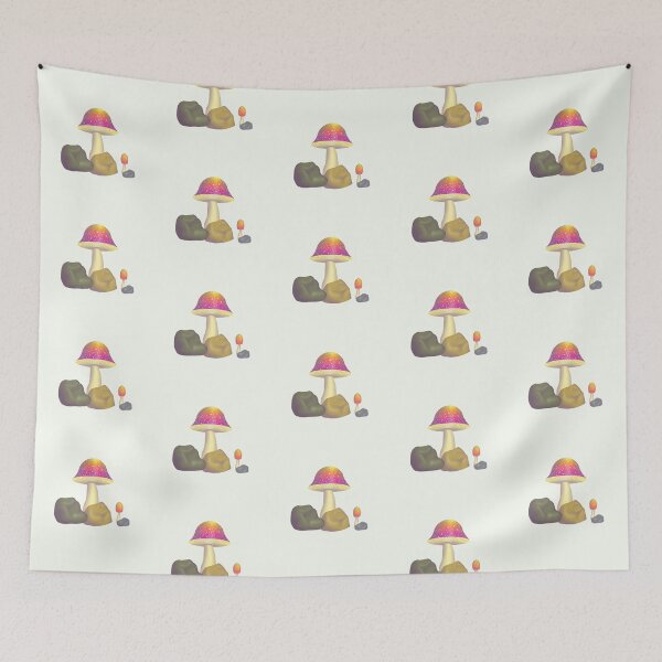 Item preview, Sunset colored mushrooms and rocks designed and sold by MadCurios.