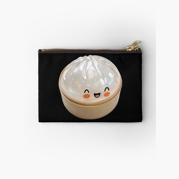 Item preview, White Shiny Kawaii Squishy Dumpling Toy in Bamboo Steamer – Photorealistic Cutout designed and sold by EmeraldeaArt.