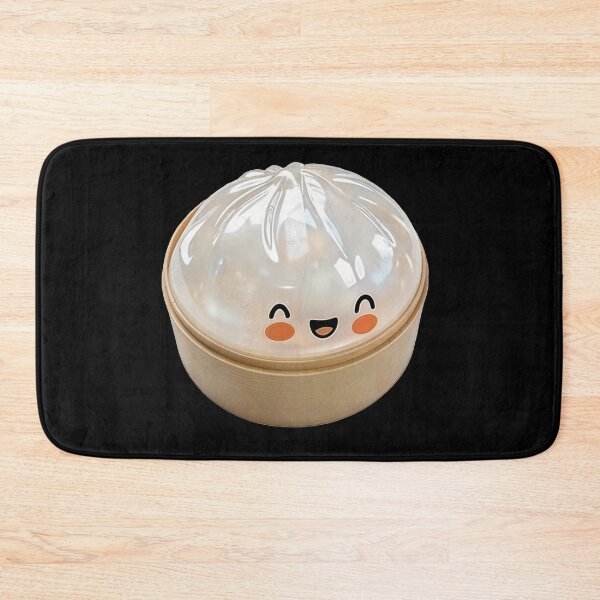 Item preview, White Shiny Kawaii Squishy Dumpling Toy in Bamboo Steamer – Photorealistic Cutout designed and sold by EmeraldeaArt.