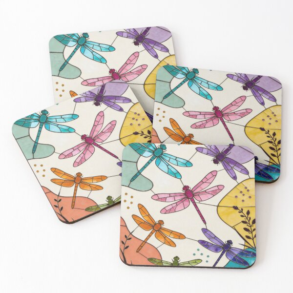 Item preview, Vintage Multicolor Stained Glass Dragonflies designed and sold by Ciervo Primavera.
