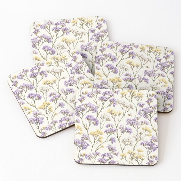 Item preview, Statice Limonium Dried Watercolor Botanical Seamless Pattern designed and sold by Inkworksbyshery.