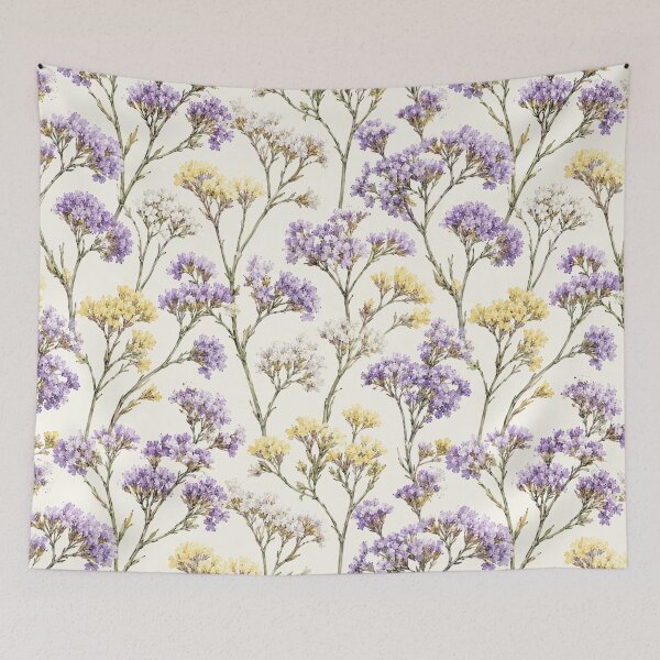 Item preview, Statice Limonium Dried Watercolor Botanical Seamless Pattern designed and sold by Inkworksbyshery.