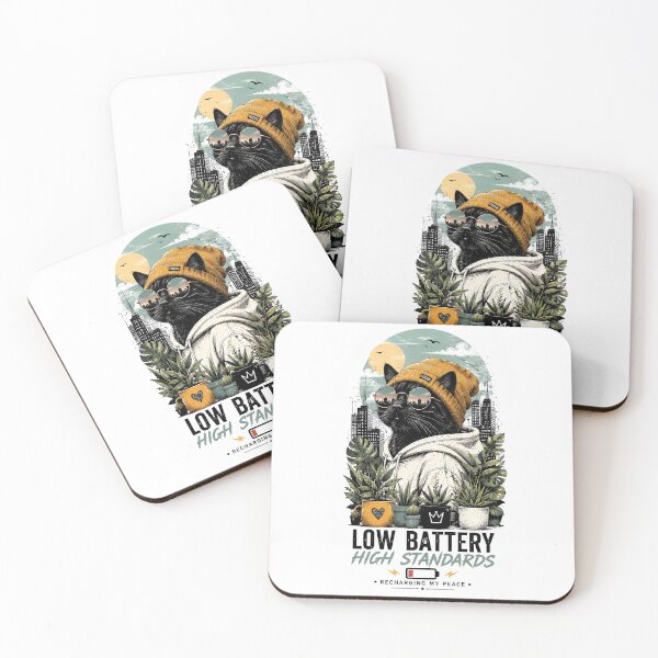 Item preview, Black Cat Low Battery Vibes designed and sold by Amr Siam.