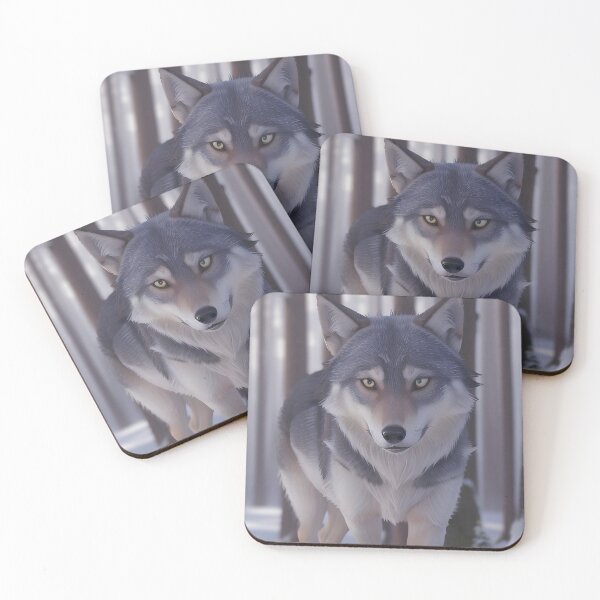 Item preview, Majestic Winter Wolf Forest Portrait designed and sold by MoonGlyphSilence.