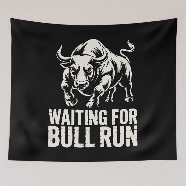 Item preview, Waiting For Bull Run - Crypto Trader Bull Art designed and sold by cabana.space.