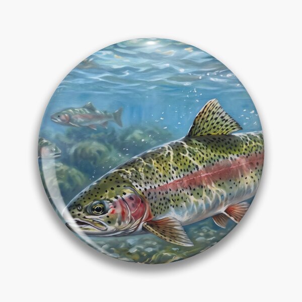 Item preview, Sunbathed Rainbow Trout Watercolor designed and sold by Fish Town.