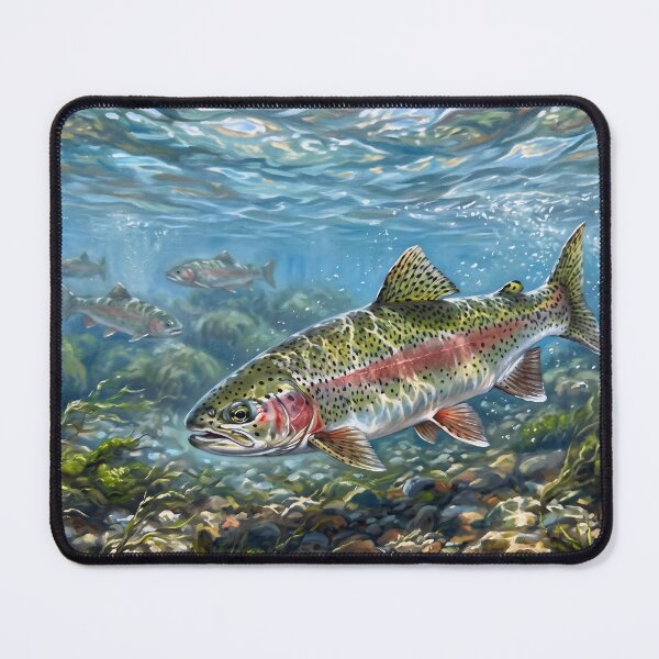 Item preview, Sunbathed Rainbow Trout Watercolor designed and sold by Fish Town.