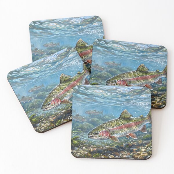 Item preview, Sunbathed Rainbow Trout Watercolor designed and sold by Fish Town.
