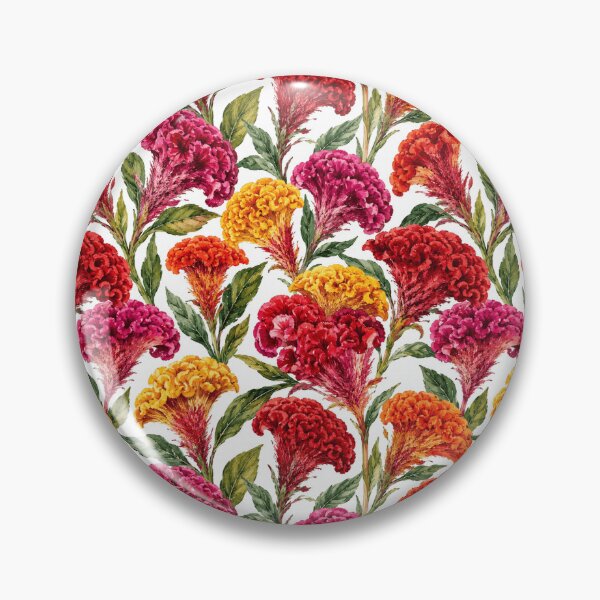 Item preview, Celosia Cockscomb Velvet Watercolor Seamless Pattern designed and sold by Inkworksbyshery.