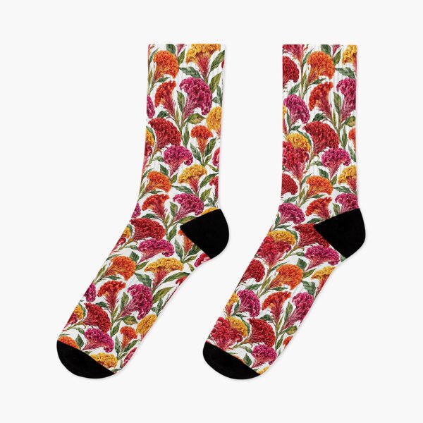 Item preview, Celosia Cockscomb Velvet Watercolor Seamless Pattern designed and sold by Inkworksbyshery.