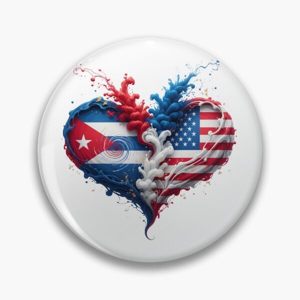 Item preview, Cuba USA Heart Flag | Cuban American Art designed and sold by WonderWaresGifts.