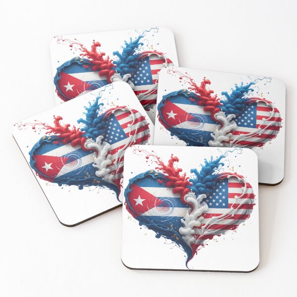 Item preview, Cuba USA Heart Flag | Cuban American Art designed and sold by WonderWaresGifts.