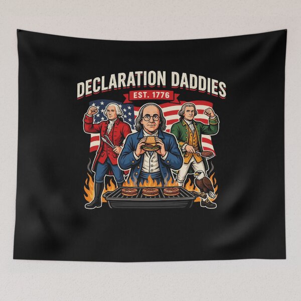 Item preview, Declaration Daddies Funny Patriotic History Meme with Muscular Founders designed and sold by Redgiant87x.