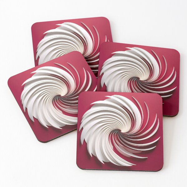Item preview, Whirling White Spirals on Red designed and sold by Vicky Brago-Mitchell®.