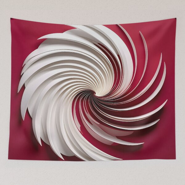 Item preview, Whirling White Spirals on Red designed and sold by Vicky Brago-Mitchell®.