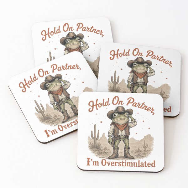 Item preview, Hold On Partner I'm Overstimulated Cowboy Frog designed and sold by anabellstar design co.