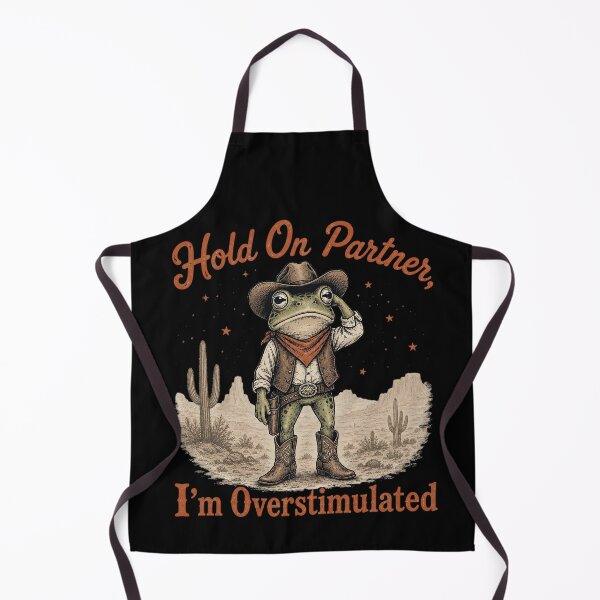 Item preview, Hold On Partner I'm Overstimulated Cowboy Frog designed and sold by anabellstar design co.