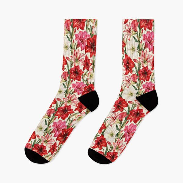Item preview, Amaryllis Bold Trumpet Watercolor Seamless Pattern designed and sold by Inkworksbyshery.
