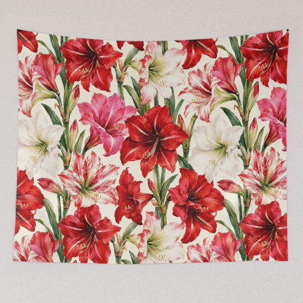 Item preview, Amaryllis Bold Trumpet Watercolor Seamless Pattern designed and sold by Inkworksbyshery.