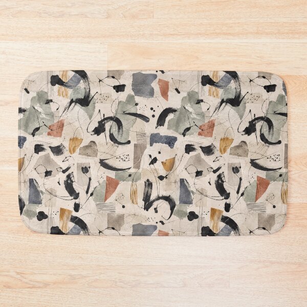 Item preview, Abstract Ink Brushstroke Seamless Pattern | Neutral Painterly Collage Surface Design designed and sold by SWSandraWechner.