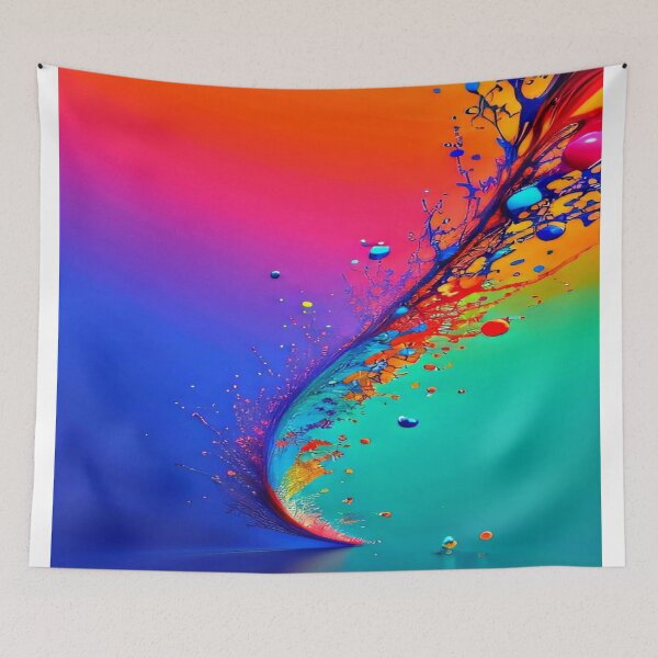 Item preview, The Chromatic Explosion of the Liquid Wave - Rainbow Fluid Paint Wave - Dynamic Liquid Abstract Art designed and sold by RAYBIL.