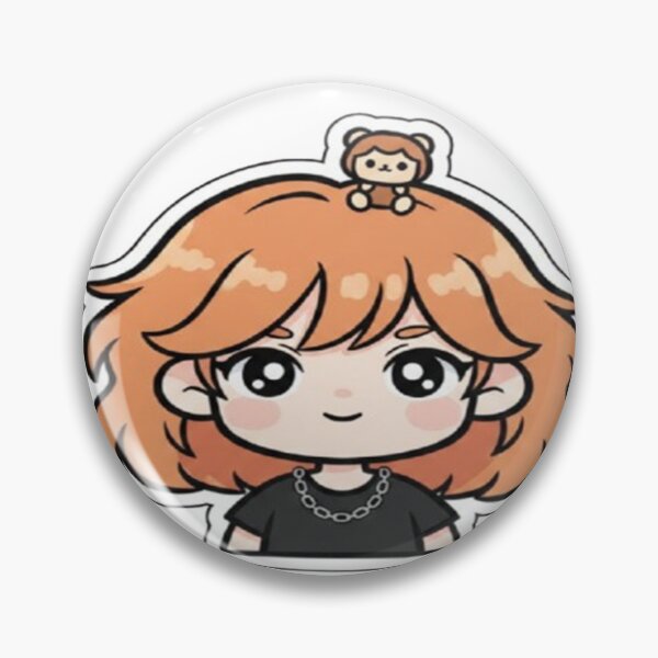 Item preview, Cute Orange Hair Chibi Girl with Tiny Bear | Kawaii Anime Sticker designed and sold by FernandsOficial.