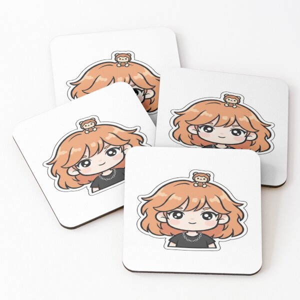 Item preview, Cute Orange Hair Chibi Girl with Tiny Bear | Kawaii Anime Sticker designed and sold by FernandsOficial.