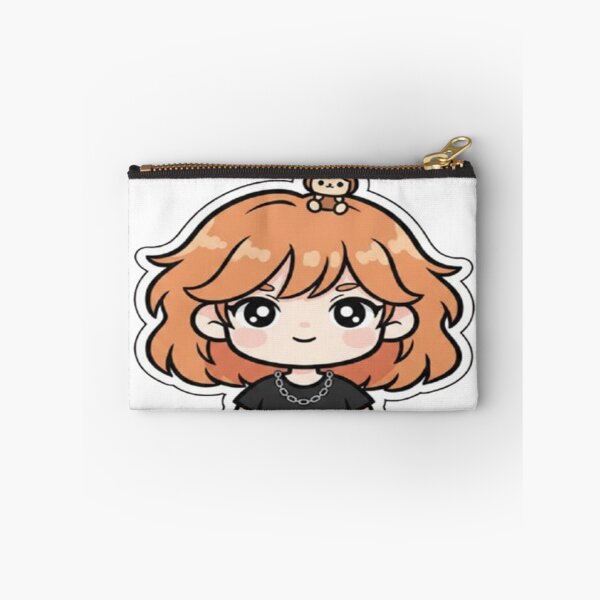 Item preview, Cute Orange Hair Chibi Girl with Tiny Bear | Kawaii Anime Sticker designed and sold by FernandsOficial.
