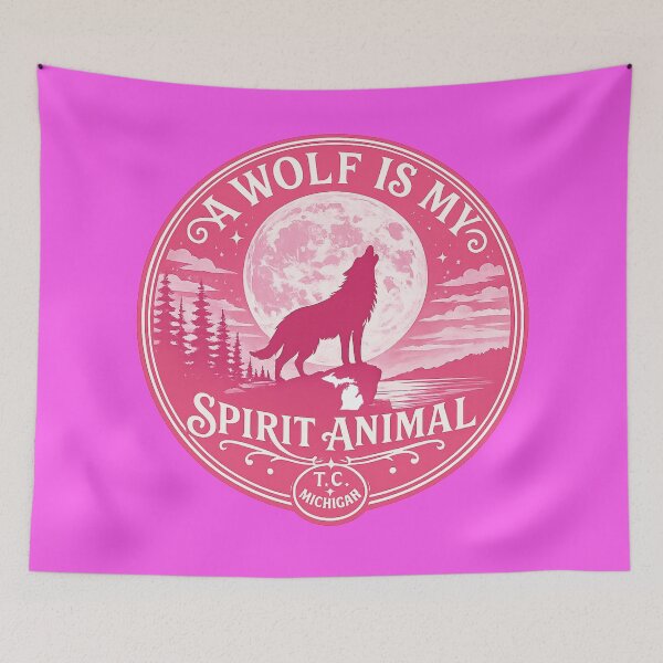 Item preview, A Wolf Is My Spirit Animal | Pink Northern Michigan designed and sold by FreshWaterWares.