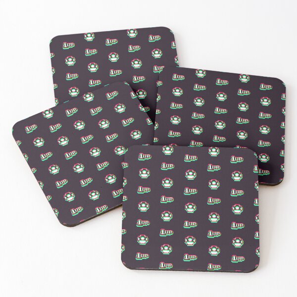 Item preview, 1up Mushroom Synthwave Pattern 3 - Dark designed and sold by animinimal.