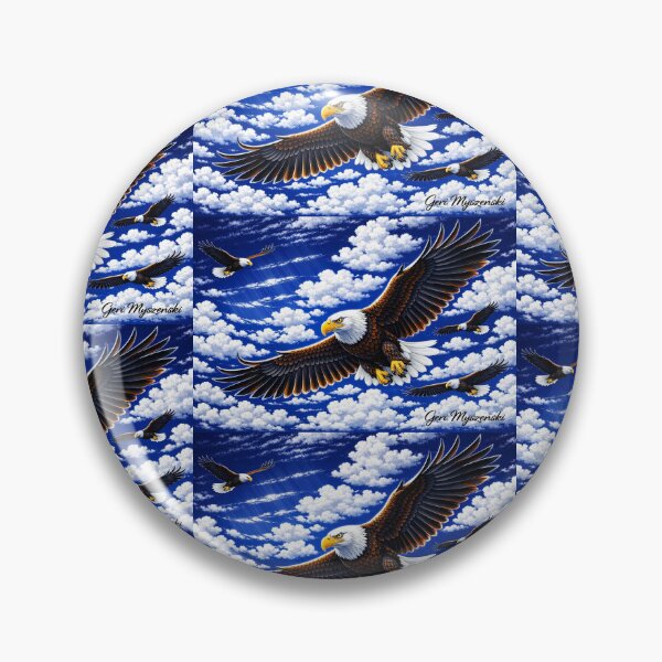 Item preview, Midnight‑Navy Eagles in Flight – Hyper‑Digital Sky Power designed and sold by The Art Queen Of Michigan .