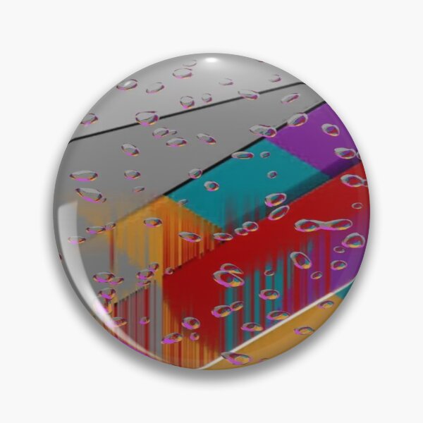 Item preview, A Rain of Colors Over the Geometric City: Colorful Diagonal Bands in the Rain - Geometric Abstract Art with Water Drops designed and sold by RAYBIL.