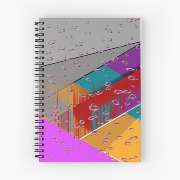 Item preview, A Rain of Colors Over the Geometric City: Colorful Diagonal Bands in the Rain - Geometric Abstract Art with Water Drops designed and sold by RAYBIL.