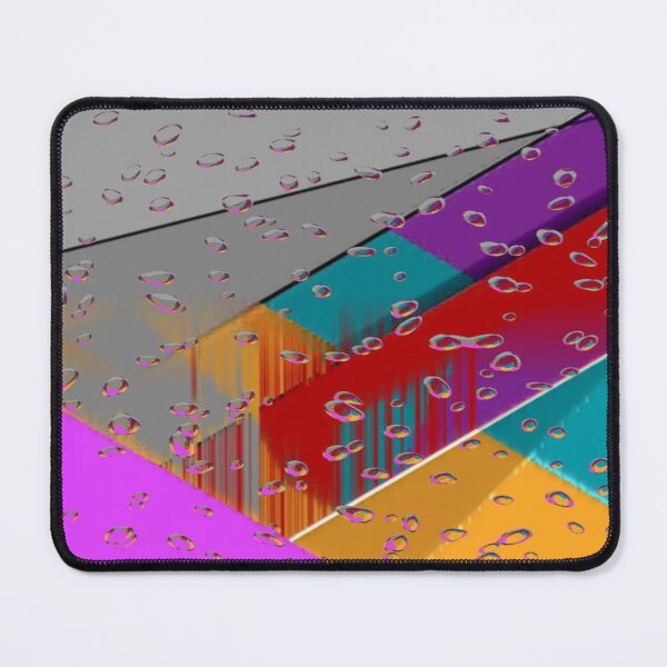 Item preview, A Rain of Colors Over the Geometric City: Colorful Diagonal Bands in the Rain - Geometric Abstract Art with Water Drops designed and sold by RAYBIL.