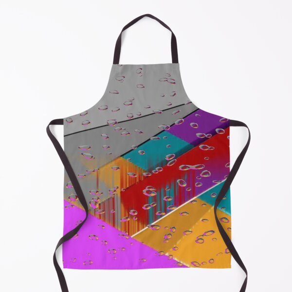 Item preview, A Rain of Colors Over the Geometric City: Colorful Diagonal Bands in the Rain - Geometric Abstract Art with Water Drops designed and sold by RAYBIL.