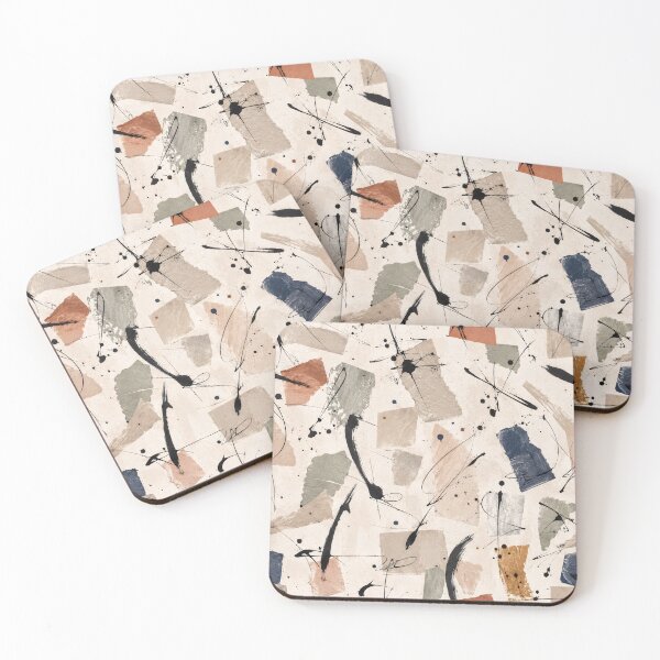 Item preview, Minimal Abstract Ink Seamless Pattern | Modern Neutral Mixed Media Fabric Design designed and sold by SWSandraWechner.