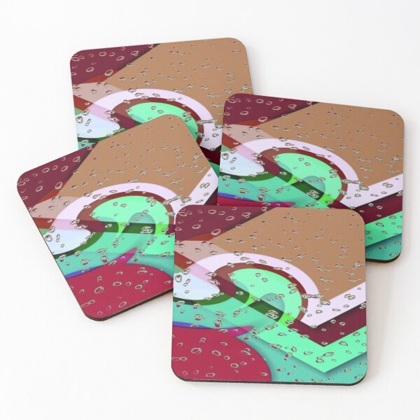 Item preview, Abstract Art in the Rain: Abstract Geometric Shapes with Water Droplets - Retro Color Blocks & Rain Texture designed and sold by RAYBIL.