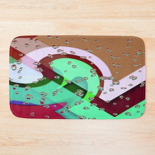 Item preview, Abstract Art in the Rain: Abstract Geometric Shapes with Water Droplets - Retro Color Blocks & Rain Texture designed and sold by RAYBIL.