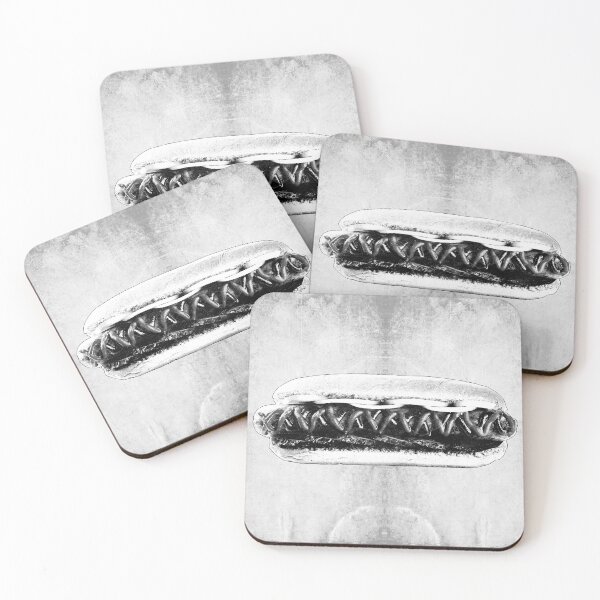 Item preview, Grilled Hot Dog with Pickles and Onions Illustration designed and sold by Ghoul Enterprises.