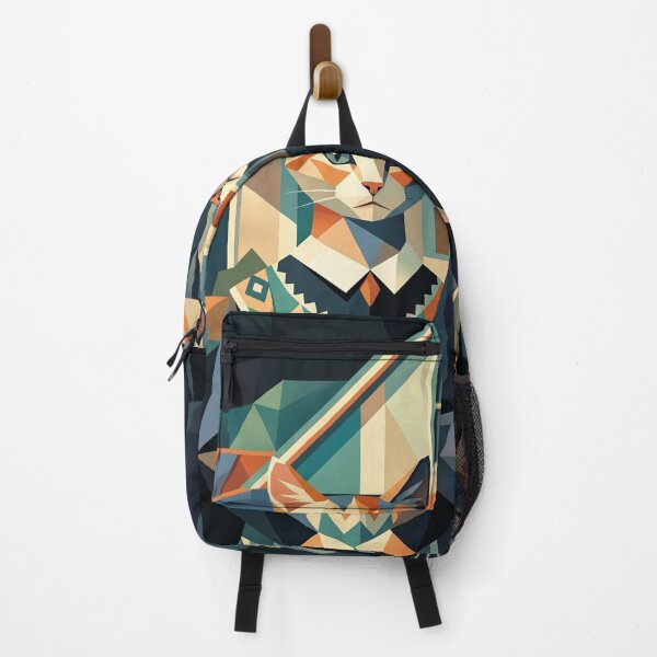 Item preview, Feline farmers, classic rural portrait, geometric art parody designed and sold by TheCoolCatsMx.