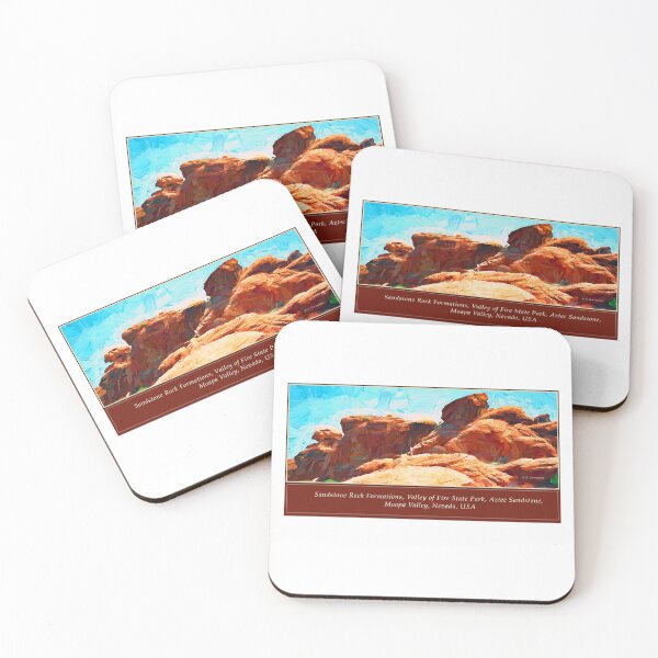Item preview, Rock Formations, Valley of Fire State Park, Aztec Sandstone, Moapa Valley, Nevada, USA, Digital Illustration designed and sold by AMacGPhilly.