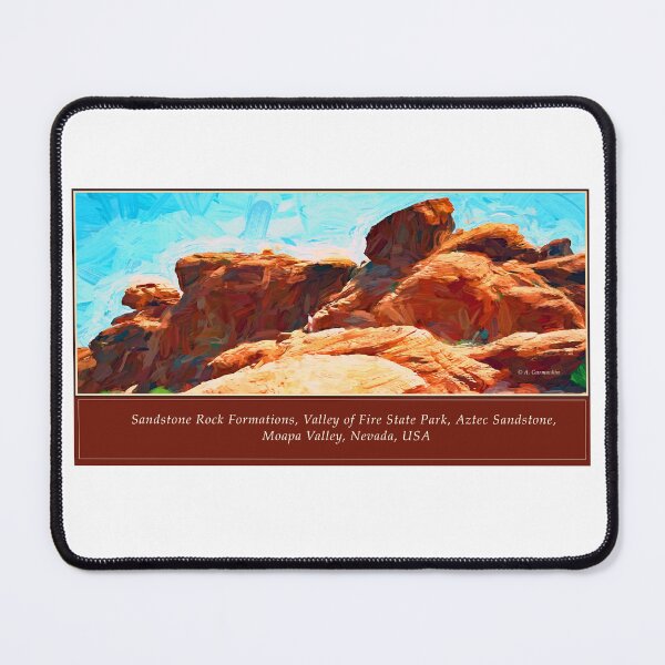 Item preview, Rock Formations, Valley of Fire State Park, Aztec Sandstone, Moapa Valley, Nevada, USA, Digital Illustration designed and sold by AMacGPhilly.