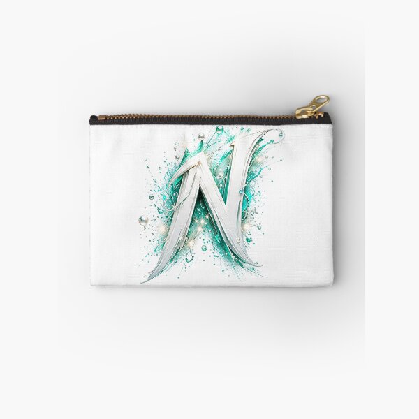 Item preview, Aetherbrush Manga Glyphs The Mystic Silver Letter N designed and sold by BlissBlvdShop.