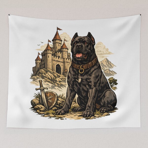 Item preview, Cane Corso with medieval castle designed and sold by Daily Quirk.