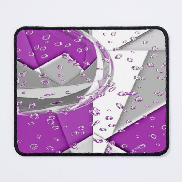 Item preview, The Energy of Sport in the Rain: Geometric Purple & Silver Ball in the Rain - 3D Abstract Sports Art designed and sold by RAYBIL.
