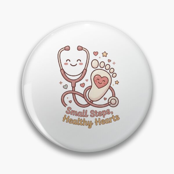 Item preview, Small Steps Healthy Hearts Cute NICU & Pediatric Nurse Sticker designed and sold by Nurse Craft Studio.
