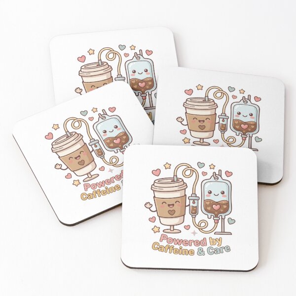 Item preview, Powered by Caffeine & Care Cute Nurse Coffee IV Drip Sticker designed and sold by Nurse Craft Studio.