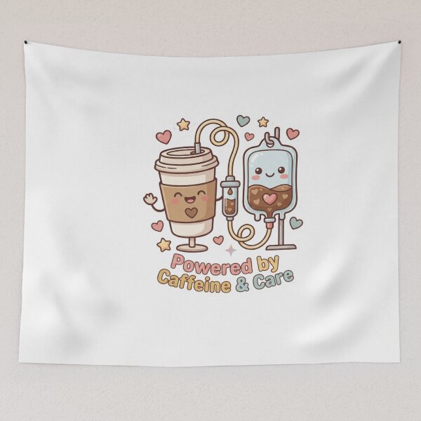 Item preview, Powered by Caffeine & Care Cute Nurse Coffee IV Drip Sticker designed and sold by Nurse Craft Studio.
